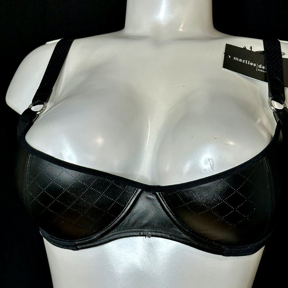 MARLIES DEKKERS FAUX LEATHER DEMI BRA